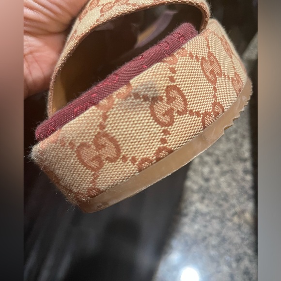 Gucci Angelina Platform GG Logo Sandals Beige Ruggine (Size 41.5) - Picture 5 of 6